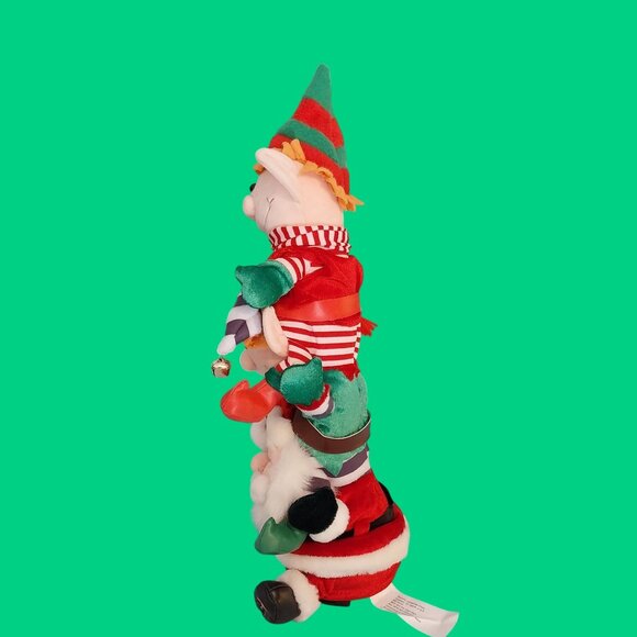 Gemmy Plush Santa And Elves Jolly Jiggler Trio Singing Dancing - Picture 4 of 5